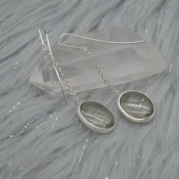Green Amethyst 925 Silver Earrings: February Birthstone, 7 of 7