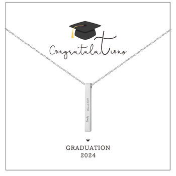 Personalised Graduation Milestone 3D Bar Necklace, 5 of 10