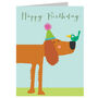Mini Dog And Bird Birthday Card, thumbnail 3 of 4