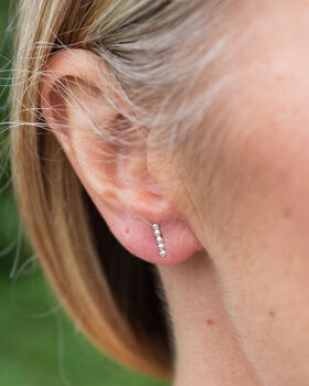 Sterling Silver Mini Studs Dotty Stick, 3 of 4