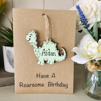 Personalised Dinosaur Keepsake Birthday Card, 5 of 6