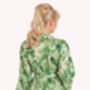 Fern Print Satin Wrap Dressing Gown, thumbnail 4 of 6