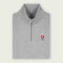 Ski Suisse Grey Half Zip Ski Snowboard Sweatshirt, thumbnail 1 of 5