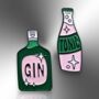 Gin And Tonic Enamel Lapel Pin, Set Of Two Badges, Birthday, Christmas Gift For Women, Gift For Gin Lovers, Alcohol Gifts, thumbnail 3 of 8
