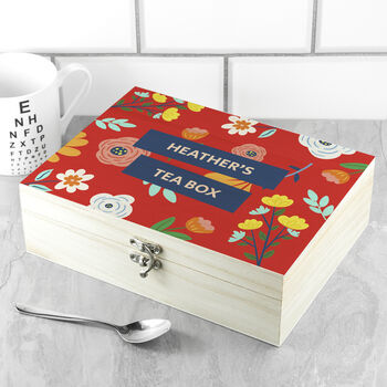 Personalised Vibrant Floral Tea Box With Tea, 4 of 6