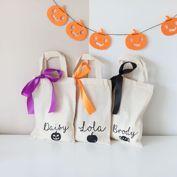 Personalised Halloween Cotton Party Bag – Custom Party Favour For Children, 3 of 7