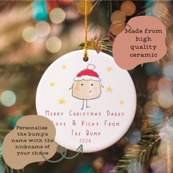 Merry Christmas Daddy Love Bump Christmas Decoration, 2 of 4