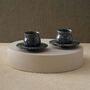 Set Of Two Black Marble Espresso Cup And Saucer Set, thumbnail 1 of 2