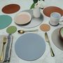 Set Of Four Large Round Leather Placemats, thumbnail 3 of 8
