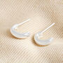 Sterling Silver Small Domed Hoop Earrings, thumbnail 3 of 4