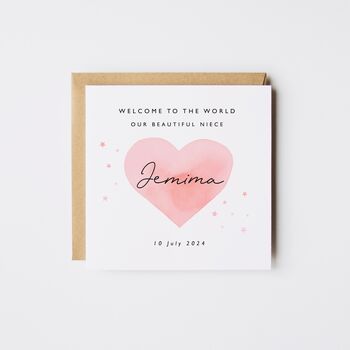 Welcome To The World Card, Personalised New Baby Boy Card Date/Weight, 4 of 4