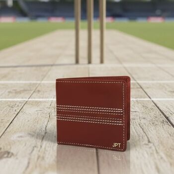 Personalised Vintage Leather Cricket Wallet, 8 of 12