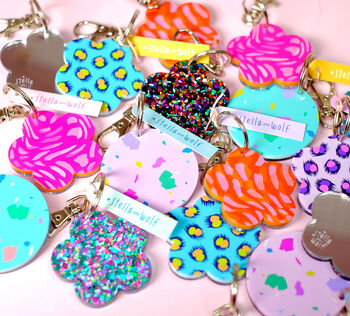 Pink And Blue, Confetti Glitter Keyring, 9 of 10