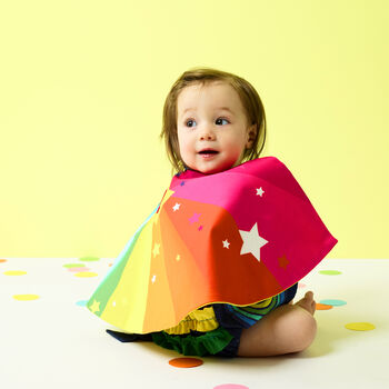 Personalised Baby Super Hero Cape And Bonnet Set, 3 of 8