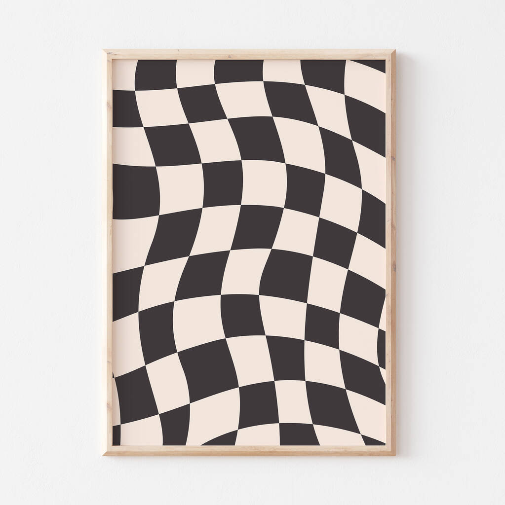 Black White Checkered Wall Print, 1 of 4