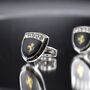 Ferrari Shield Cufflinks Luxury Car Gift For Men Black And Gold Design, thumbnail 2 of 6