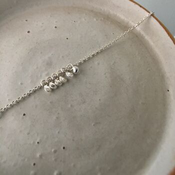 Sterling Silver Chain Bracelet With Granule Droplets, 2 of 3