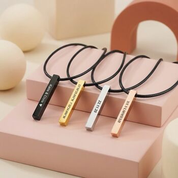 Personalised Rectangle Bar Necklace, 2 of 12