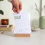 Minimal 2026 Monthly Desk Calendar With Wooden Holder, thumbnail 9 of 10