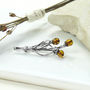 Sterling Silver And Amber Organic Brooch, thumbnail 2 of 4