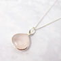 Sterling Silver Rose Quartz Gemstone Necklace, thumbnail 1 of 5