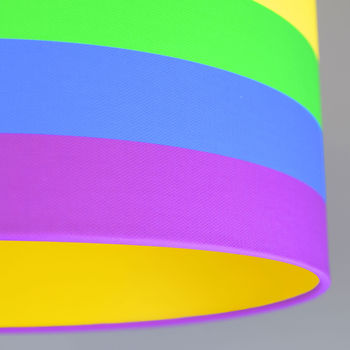 Rainbow Stripe Drum Lampshade Choice Of Lining, 4 of 7