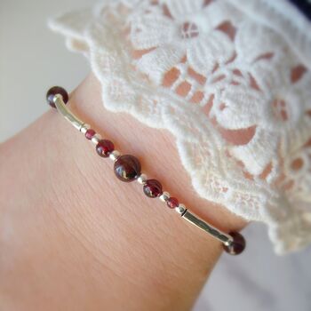 Garnet Sterling Silver Bracelet, 2 of 4