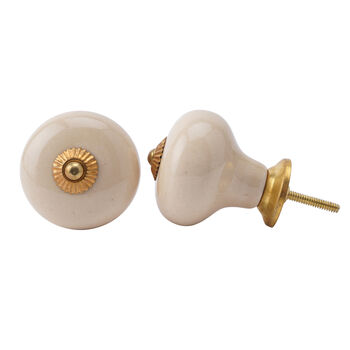 Set Of Two Cream Ceramic Drawer Pulls, 2 of 2