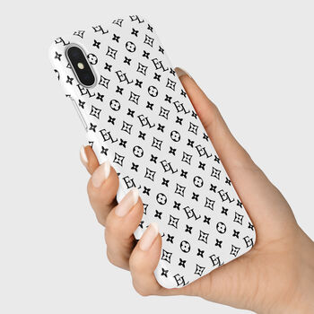 Personalised White Initials Pattern Phone Case, 6 of 6