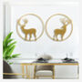 Circular 50cm Gold Reindeer Stag Wall Art, thumbnail 10 of 12
