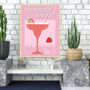 Strawberry Daiquiri Cocktail Print Four Colour Options, thumbnail 3 of 8