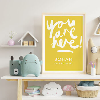 Personalised Name Print With Handwritten You Are Here, 7 of 10