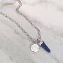 The En Pointe Duo Lapis Lazuli Necklace, Silver, thumbnail 5 of 8