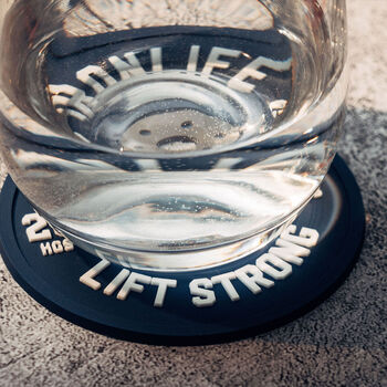 Black Weight Plate Coaster Funny Gym Gift For Him, 2 of 3