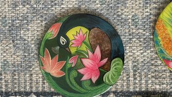 Set Of Four Coasters, Handpainted Peacocks, 5 of 11