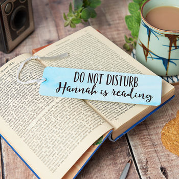 Personalised Watercolour Do Not Disturb Bookmark, 2 of 6