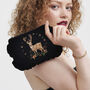 Aurora Embroidered Black Medium Pouch, thumbnail 2 of 7
