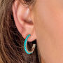 Halo Radiance Turquoise Hoops In Silver, thumbnail 1 of 11