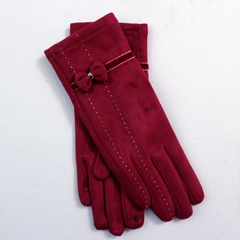 Cutesy Bow Tie Gloves With Hand Stitch Details, 6 of 12