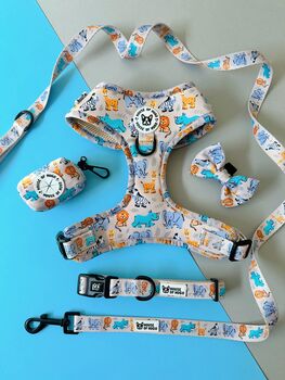 Safari Print Dog Harness Bundle Collar And Lead Set, 11 of 12