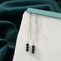 Sterling Silver Genuine Black Onyx Threaders, thumbnail 1 of 10