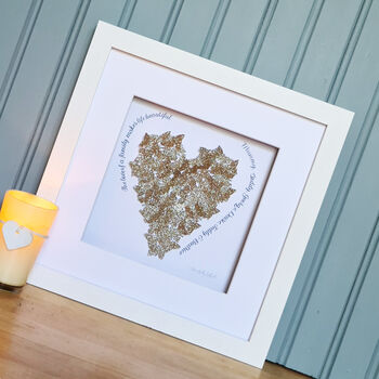 Butterfly Personalised 3D Family Heart Frame, 4 of 11