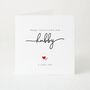 Personalised Valentine’s Card For Husband ‘Hubby’ With Calligraphy Script, Elegant Minimalist Valentine’s Day Card With Hearts, thumbnail 1 of 4