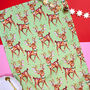 Christmas Reindeer Green Tea Towel, thumbnail 1 of 5