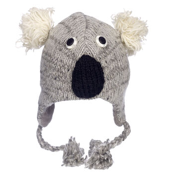 Grey Koala Hand Knitted Woollen Animal Hat, 5 of 5