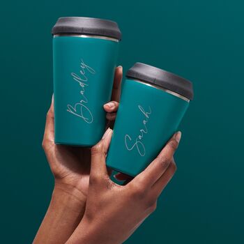 Personalised Premium Reusable Cup 12oz Charcoal, 5 of 5