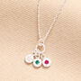 Personalised Triple Family Birthstone Charm Necklace, thumbnail 3 of 5