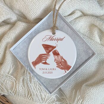 Personalised Engaged Keepsake Ornament Bauble, 2 of 3