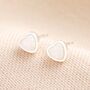Sterling Silver Opal Heart Stud Earrings, thumbnail 1 of 2