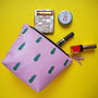 Embroidered Metallic Pineapple Leather Make Up Bag, thumbnail 3 of 12
